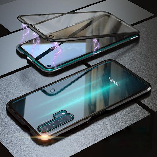 

luxury magnetic absorption metal cases for huawei honor 20 20i 20pro lite phone cover double sided glass honor20 pro i h sqcjfd