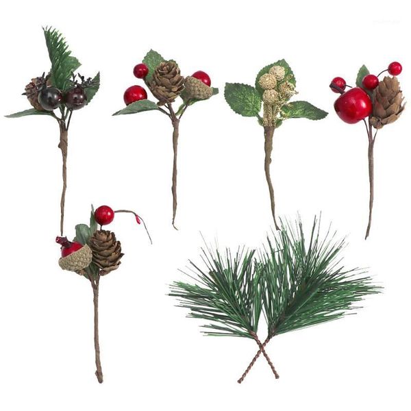 

7pcs plastic realistic decorative party pine creative pine ornament for party door1