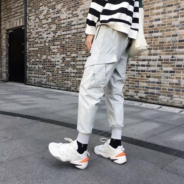 

hip pencil pants trousers streetwear men spring autumn hip harm pants elastic waist fashion black hombre sweatpants male1