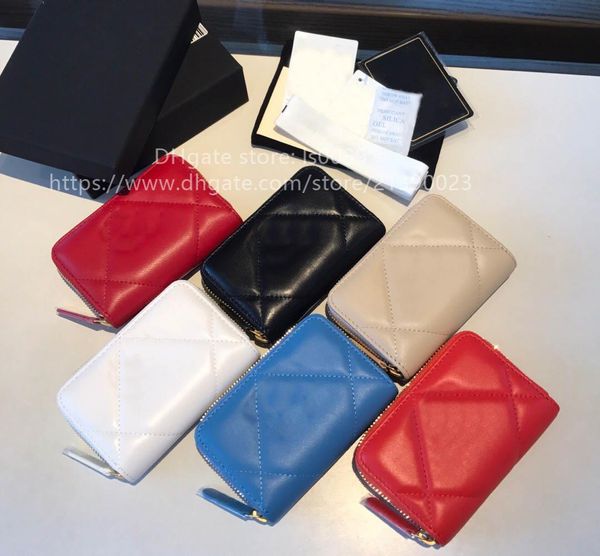 

designer style fashion leather wallet card holder lady clutch 11cm 2020 new, Red;black