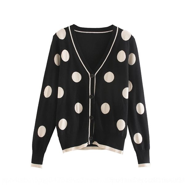

sy3x0 f2753 wind wave wear fall new cardigan winter v-neck women's point long sweater sweatersleeve 2019 sweater for women sd9i2, White;black