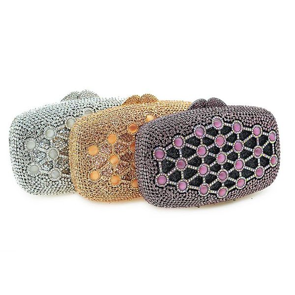 

xiyuan new arrival rhinestone silver clutch diamond women evening bags party black/purple female evening bag women's clutches