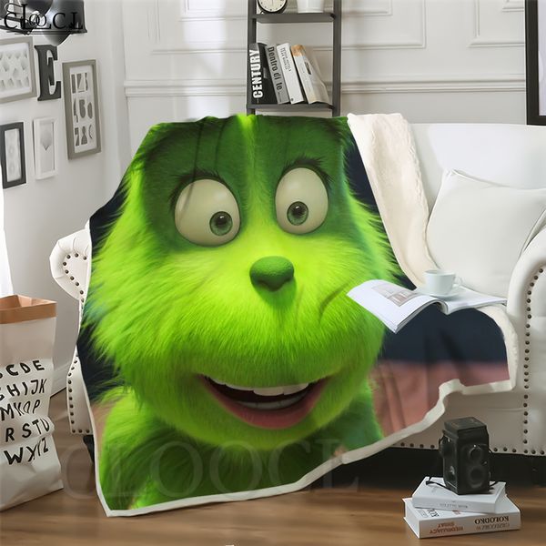 

cloocl new movie grinch stole christ the grinch 3d print harajuku air conditioning blanket sofa teens bedding throw blankets plush quilt