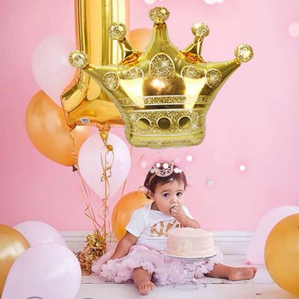 

1pc large 24inch gold crown foil balloons prince princess baby shower 31 20 1st birthday coroa party decorations globos qylxbv mywjqq