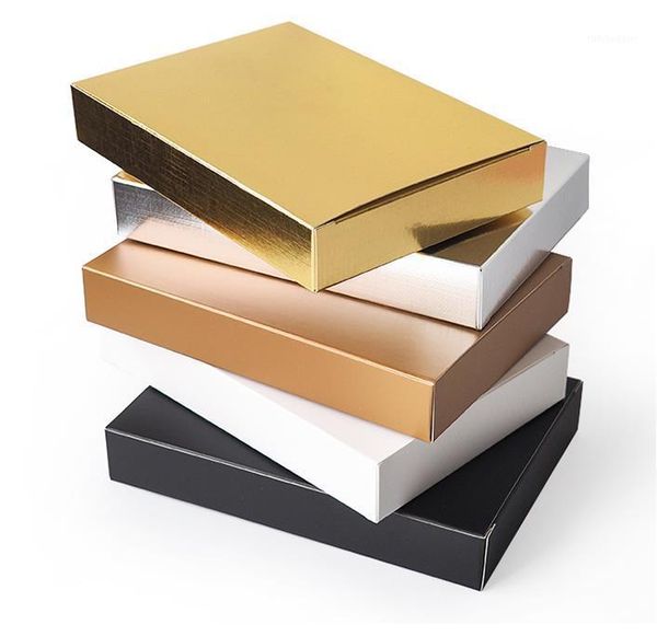 

gift wrap 10pcs square paper jewelry packaging box gold black necklace ring earrings bracelet for valentine's day1