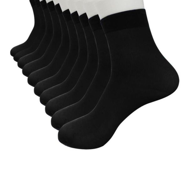 

socks 2020 fashion 10 pairs bamboo fiber ultra-thin elastic silky short socks 2.26, Black
