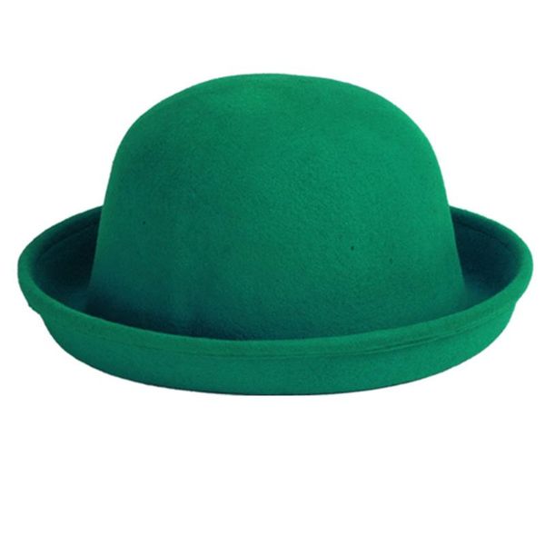 

2021 new fashion retro felt hat women woolen fedora bowlers hat cap for ladies girls winter fall casual round, Blue;gray