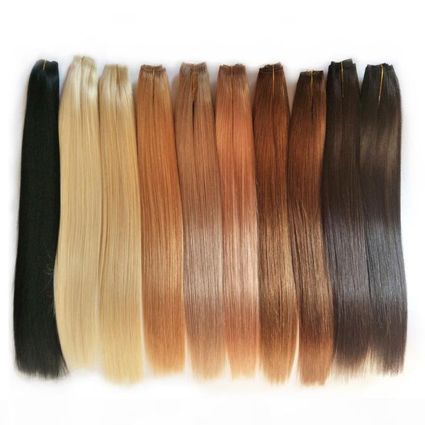 

alimagic black bronw chocolate blonde human hair weave straight european virgin hair russian brazilian hair weave bundles 18 20 22 24 26in