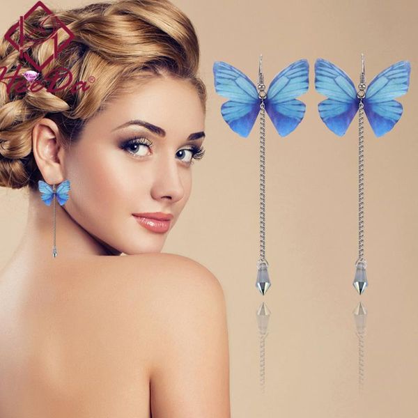 

dangle & chandelier 2021 butterfly long earring for women pearl delicate cute earrings korean fashion jewelry graceful joker lady accessorie, Silver