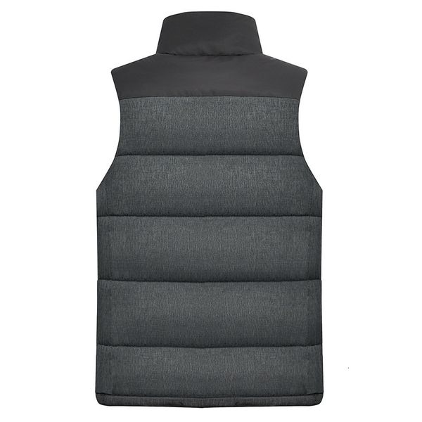 

autumn and winter thickened cotton waistcoat, vertical collar, color matching, middle age oversized vest, warm jacket, men's wear, Black;white