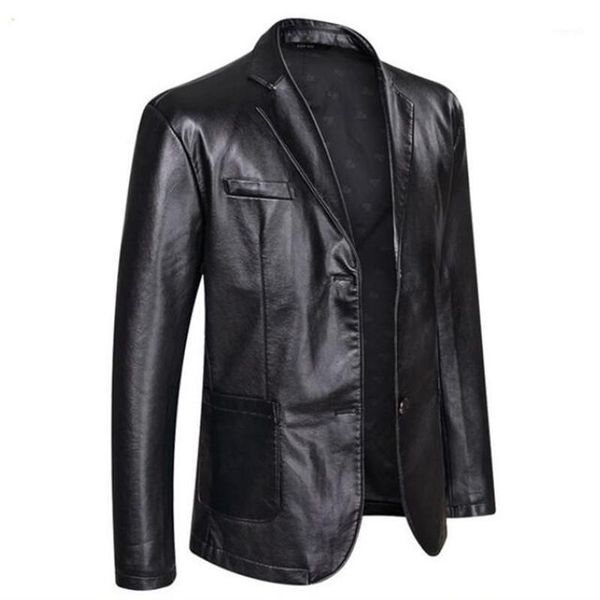 

men blazer jackets pu leather jacket fashion blazer leather suit jacket male outwear plus size 5xl 6xl 7xl1, White;black