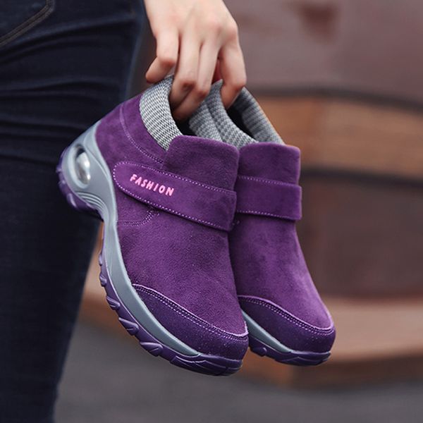 

new fashion increased women's casual shoes, ladies high-sneakers, comfortable, warm, non-slip running shoes, Black