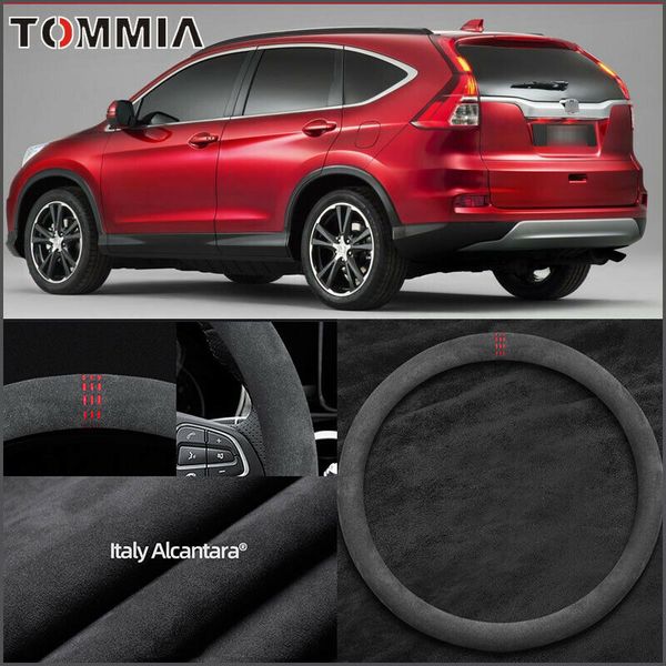 

15 inch non-slip black alcantara suede car steering wheel cover for honda crv
