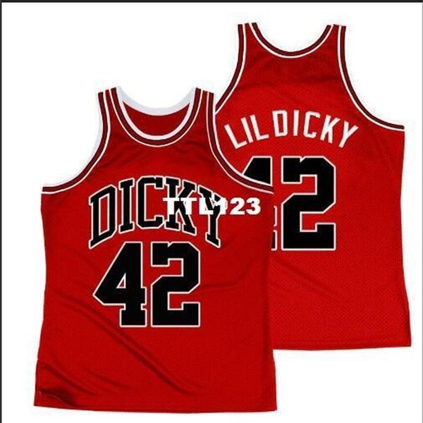 

vintage men ucld windy city #42 lil dicky jersey red white jersey high school college jersey size s-4xl or custom any name or number, Black