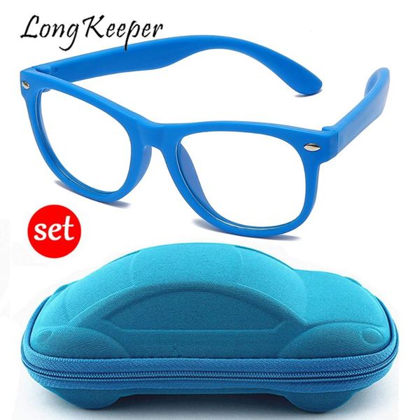 

longkeeper kids anti-blue light glasses case set optical frame computer blocking anti reflective eyeglasses transparent eyewear, White;black