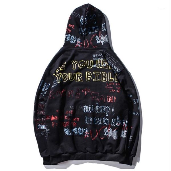 

male spring hip hop pullover hoodies streetwear casual fashion clothes hipster autumn harajuku graffiti hoodie sweatshirt1, Black