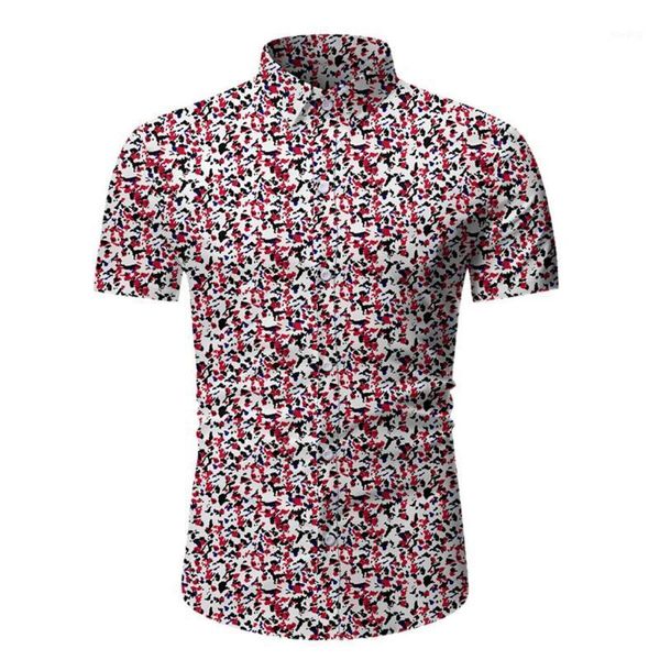 

mens summer beach hawaiian shirt 2020 brand short sleeve plus size floral shirts men casual holiday vacation clothing camisas#y21, White;black