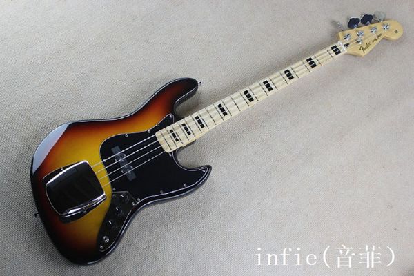

factory custom shop new 4 string bass guitar natural wood sunburst