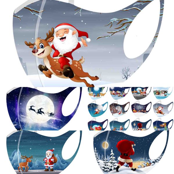 

claus designer mask santa christmas elk house decoration printed cosply face masks men women dust-proof haze facem