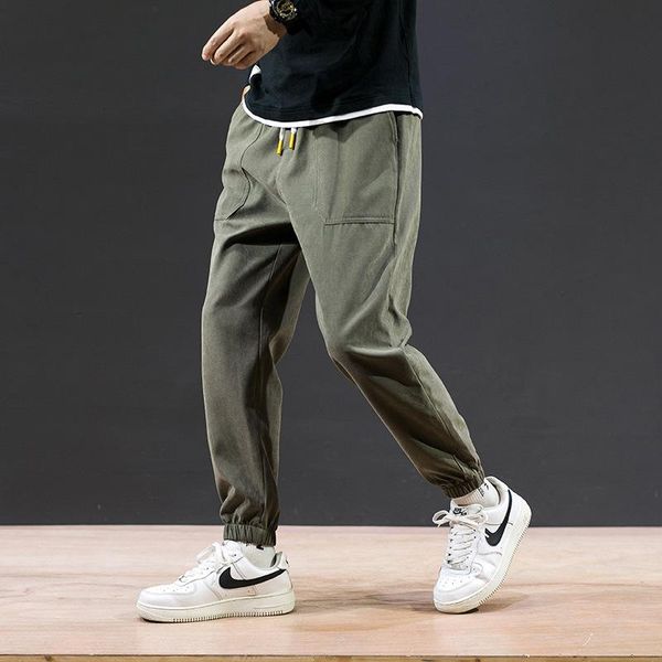

2020 new hip hop streetwear joggers pants men casual cargo pant trousers high street elastic waist harem pant man, Black