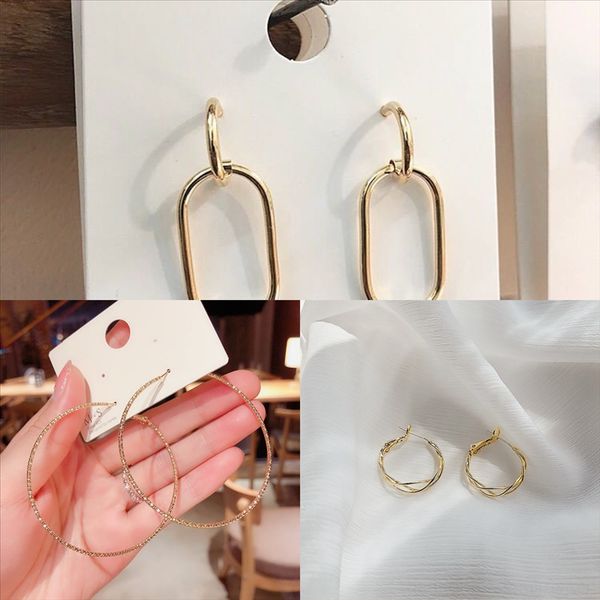 

qtdc lot earrings for gold wife earring stud women rose gold white basketball colorsquares huggie earrings party gifts jewelry, Golden