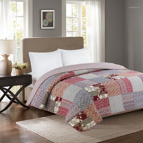 

quilted air-conditioning quilt pure cotton four seasons bed embroidery cotton universal patchwork quilted quilt cover1