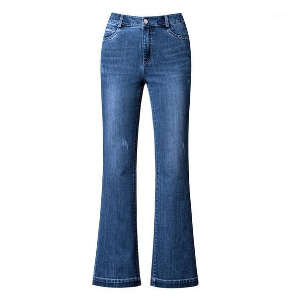 

women's dark blue slightly flared jeans slim high waist boot cut jeans fashion bell bottom trousers comfortable flares pants1