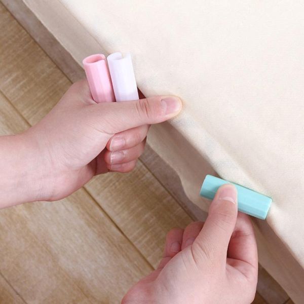 

hooks & rails 12pcs bed sheet clips slip-resistant plastic clamp quilt cover grippers fasteners mattress holder sheets home clothes peg