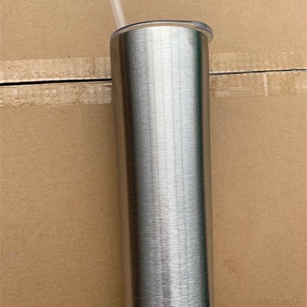 

20oz sanded cup polished skinny tumbler coating vacuum stainless steel with straw and lid a10
