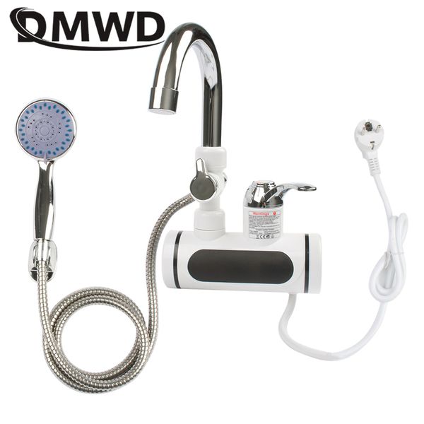 

dmwd electric instant water faucet water heater fast heating with led temperature display tankless tap for kitchen shower eu
