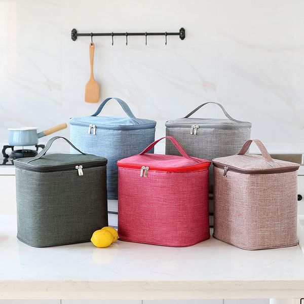 

portable waterproof oxford cloth cube lunch box cooler bag three-layer thick aluminum foil bag tb sale