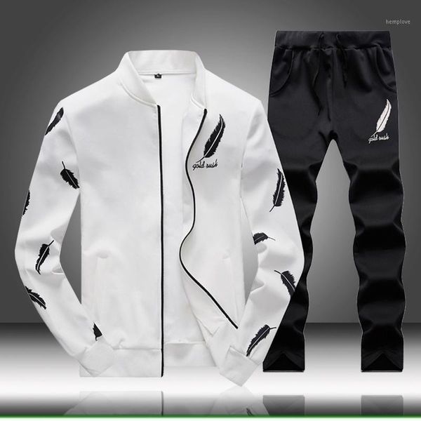 

2020 autumn 2pc hooded suits for men set sportsuit tracksuit homme sweat sweatshirt mens hoodie+jogger chandal sudaderas hombre1, Gray