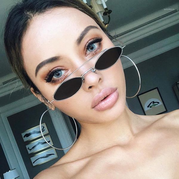 

2020 new small metal frame sunglasses women brand designer models gradient lens female women1, White;black