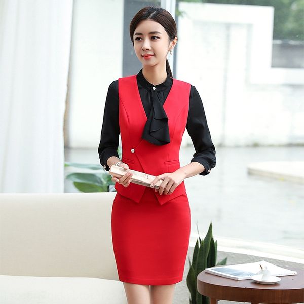 

бизнес suitwaistcoat и половина юбки комбинезоны рабочая одежда три чехлов комплект рабочей одежды olprofessional куртка suitslim хозяина yx, White;black