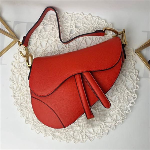 

2020 saddle designer bag genuine shoulder handbag bag letter shoulder fashion quality genuine messenger leather new leather han ghdpu, Red;black