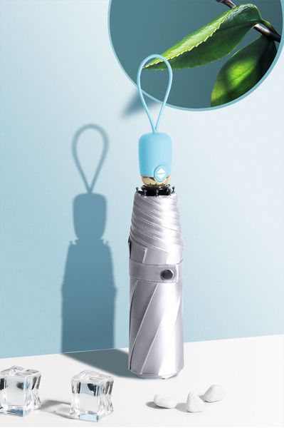 

portable sun umbrella matic umbrella rain women three folding silver glue sunscreen umbrella uv clear women parasol gift bbygyk lg2010