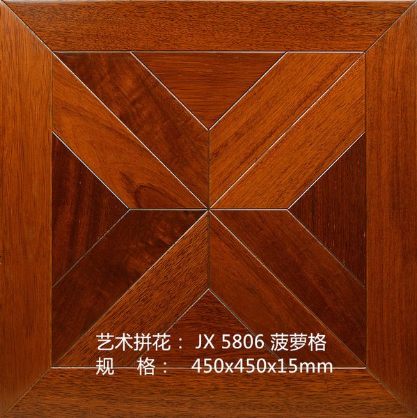 

red color merbau flooring flower pattern art craft living room house timber inlaid marquetry decoration wall sticker parquet tile cladding