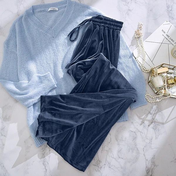 

2021 new lace up woman harajuku high waist wide leg winter ladies pants autumn warm black trousers women plus size ftpe, Black;white