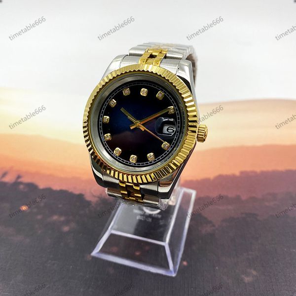 

luxury watches for mens automatic mechanical watch night vision 2813 luminous sapphire business affairs folding buckle yellow gold waterproo, Slivery;brown