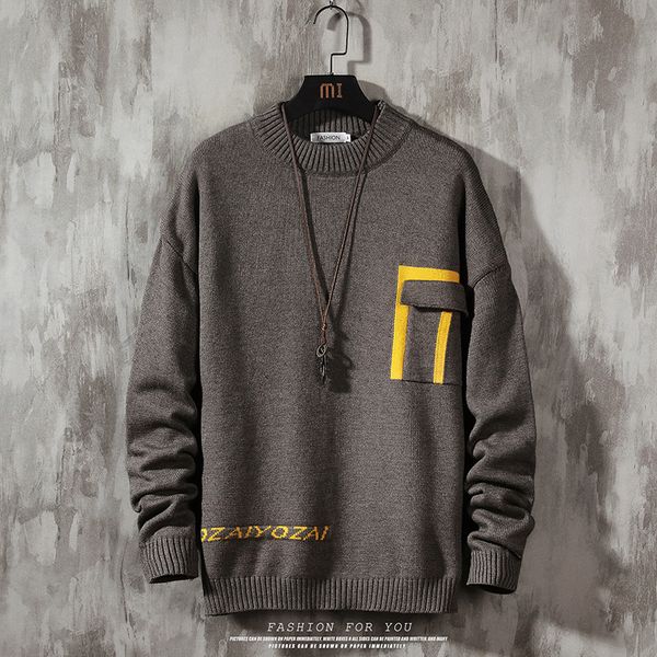 

2021 new fashion classic o-neck sweater men's black pull plus oversized -5xl long sleeves pullover for autumn spring winter agof, White;black