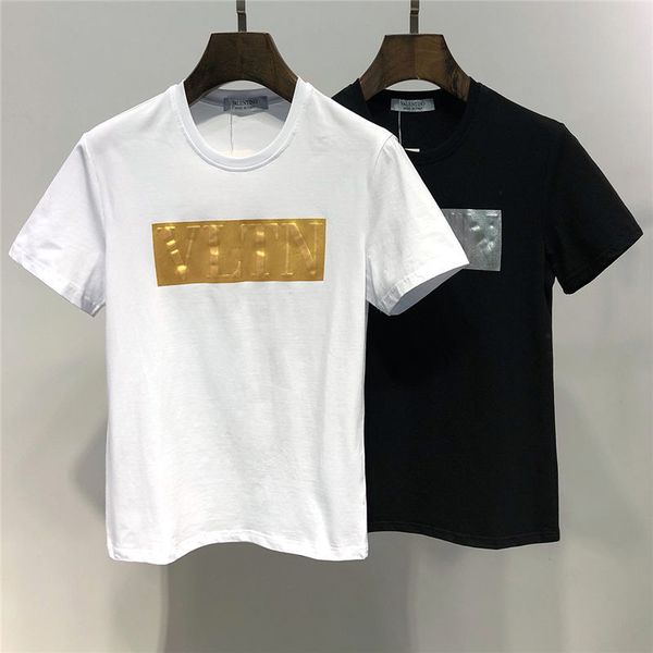 

2019 summer new arrival valen designer clothing men's women's t-shirts print tees m-3xl 6404, White;black