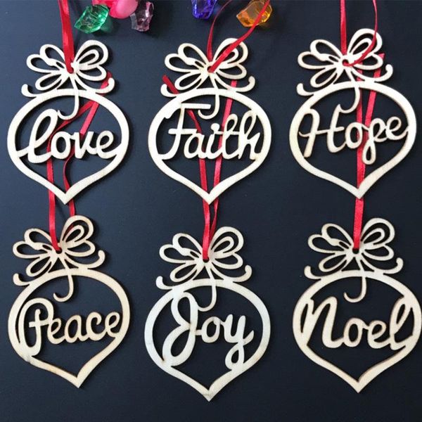 

christmas letter wood heart bubble pattern ornament christmas tree decorations home festival pendant hanging gift dh0305