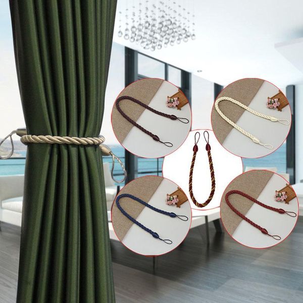 

1pc handmade weave curtain tieback gold curtain holder clip buckle rope home decorative room accessories curtain tie backs h bbycas