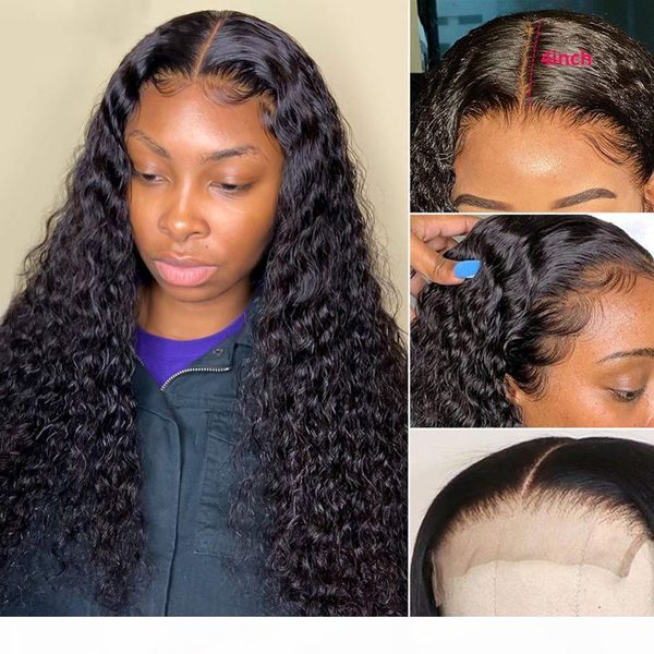 

water wave human hair lace front wigs curly human hair wigs jet black pu silk wig preplucked remy transparent lace for women, Black;brown