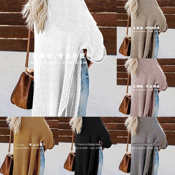 

llrzs new women's women's knitted long split sleeve cardigan new 2020 2020 knitwear knitwear sweater knitted sweaterlong split sle, White;black