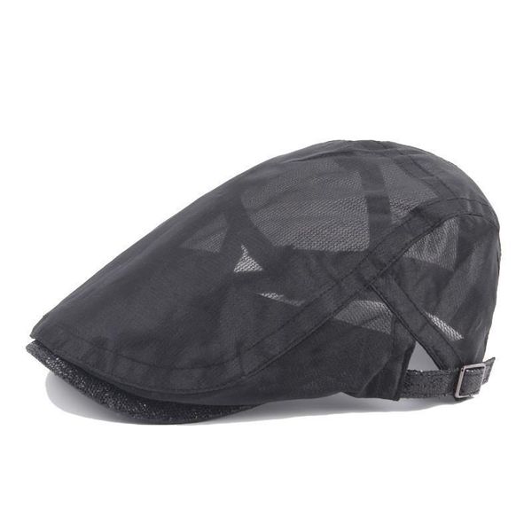 

summer for men for women casual beret flat caps cabbie newspaper style gatsby hat adjustable breathable mesh cap, Blue;gray