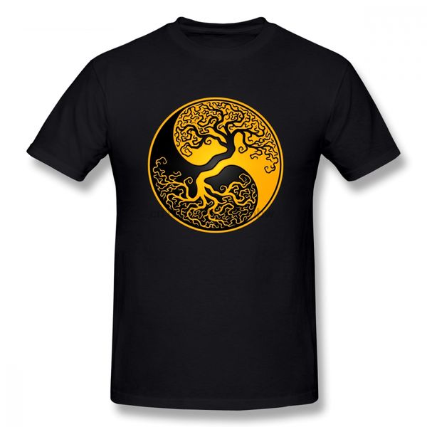 

yellow and black tree of life yin yang men t shirt fashion summer plus size custom short sleeve mens shirts sport hooded sweatshirt hoodie