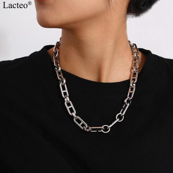 

lacteo преувеличение 8 в форме цепи choker ожерелье для женщин 2020 пару панк панк серебро цвет осень ожерелье мода ювелирные изделия подарк, Silver