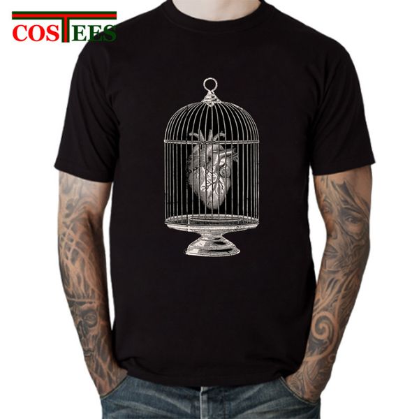 

sport 2019 creative bird cage design my heart t shirt men retro casual relax yourself t-shirts vintage leisure tee shirt