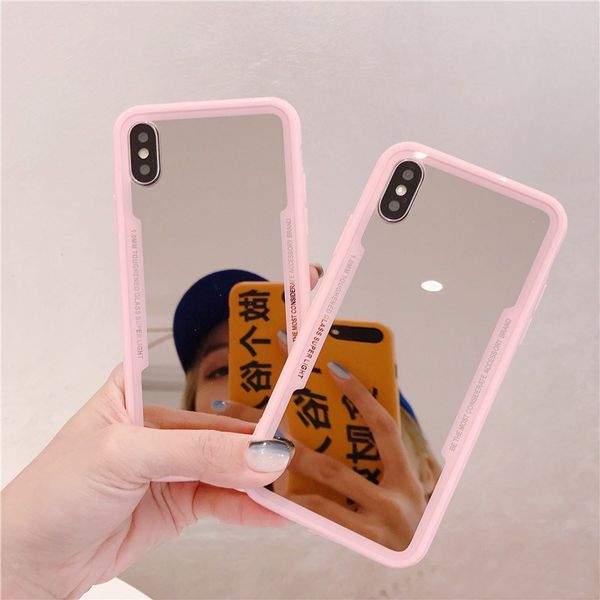 

mirror tpu case for iphone 11 pro xs max xr x 7 8 6s plus shockproof fundas pink make up soft silicon back cover cases